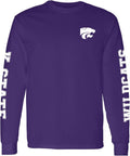 NCAA Double Sleeve Print Long Sleeve Tee for Men and Women - Kansas