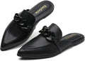 Metal Chain Decor Flat Mules for Women - Chic Pointed Slip-On Clogs