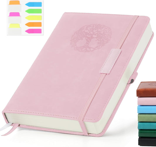 EOOUT Pink Leather Journal - 300 Pages College Ruled