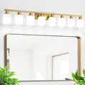 Bathroom Vanity Light 8-Light Brushed Gold Vanity Fixture - Sleek