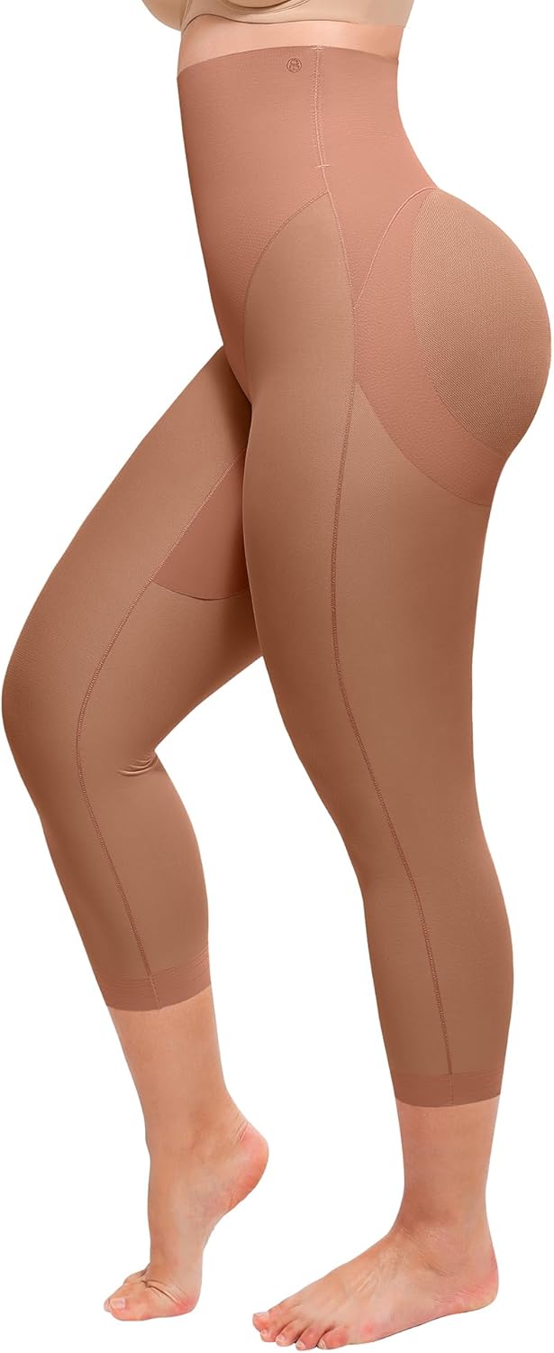 SHAPELLX Tummy Control Capris Leggings for Women with Butt Lift