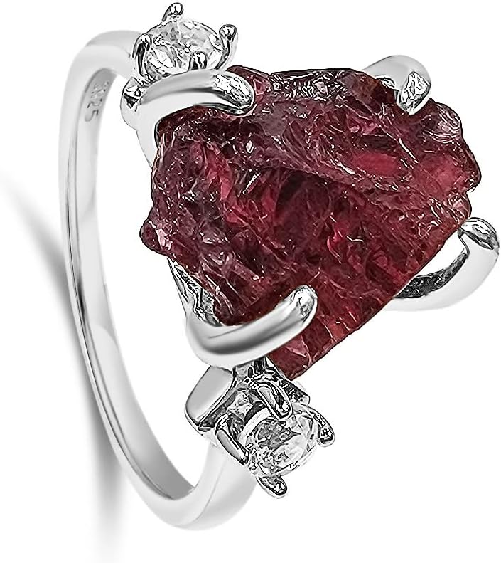 Real Raw Crystal Ring in Sterling Silver for Unique Gifts
