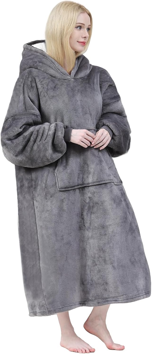 Wearable Sherpa Blanket Hoodie for Ultimate Coziness