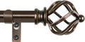 Bronze Curtain Rod 32 to 144 in Adjustable Single Rod - Twist Cage