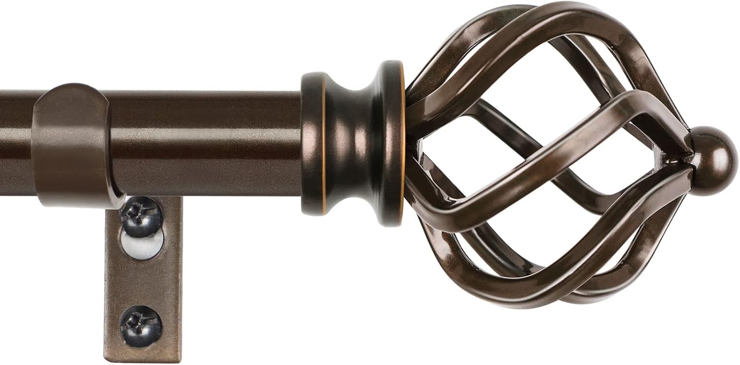 KAMANINA Bronze Curtain Rods for Windows 72 to 144 Inch Long