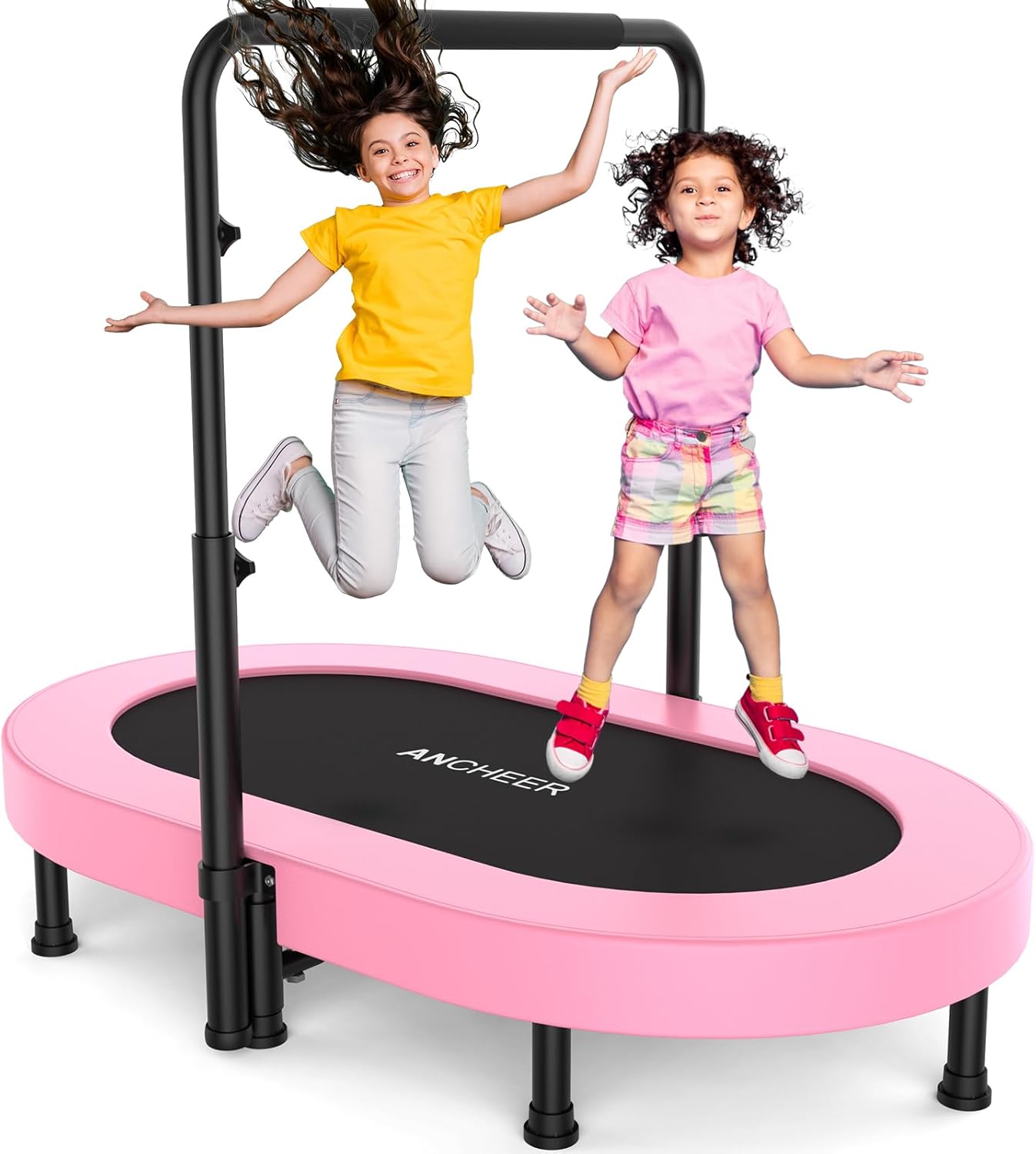 ANCHEER 56in Double Mini Trampoline for Kids - Safe Fun