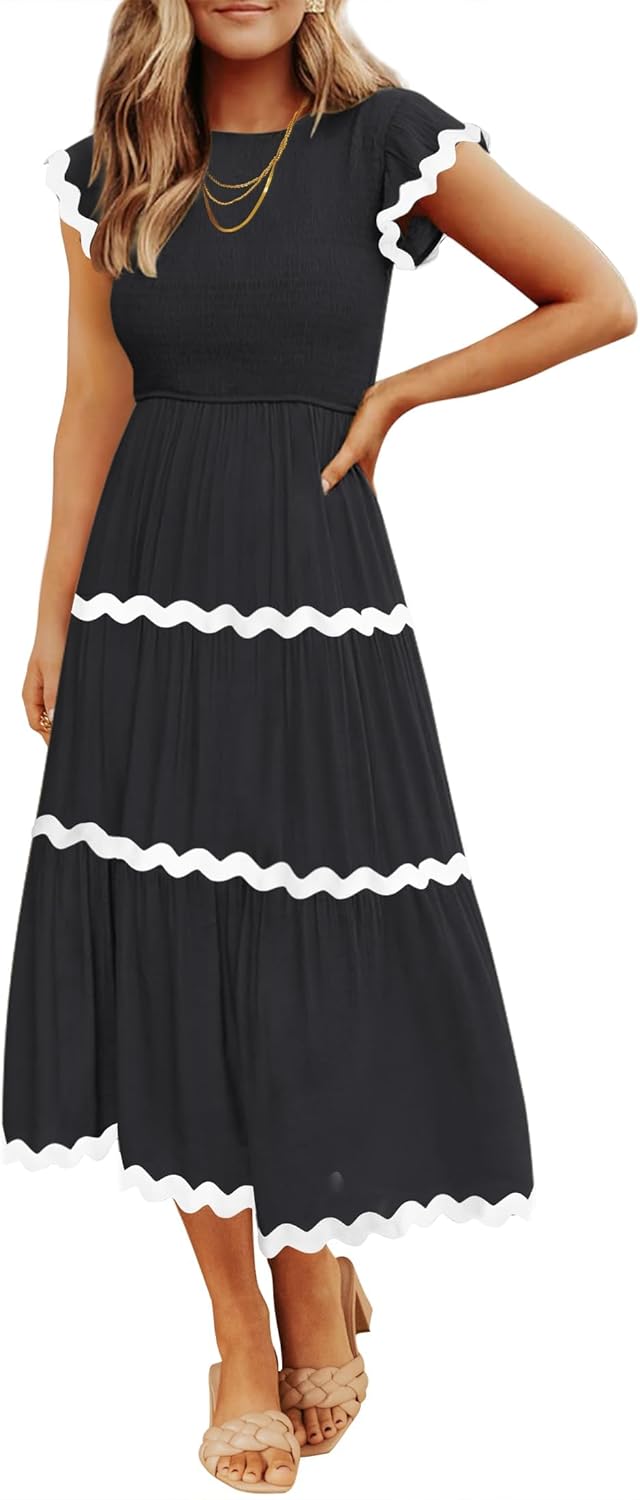 ZESICA Women's Summer Flutter Short Sleeve Midi Dress Review
