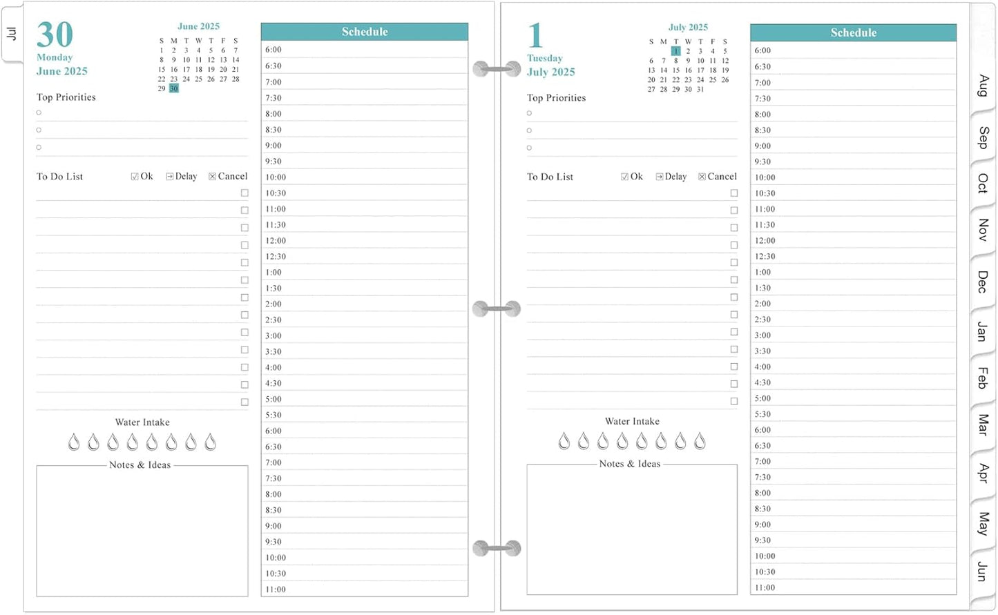 2025-2026 Planner Refill for Daily Scheduling and Organization