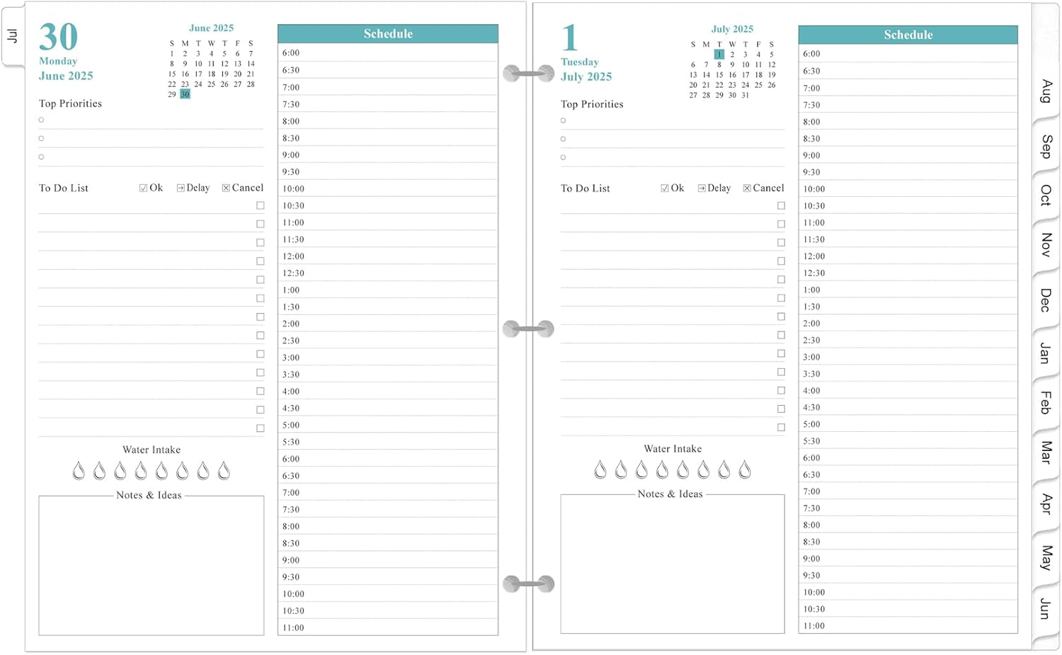 2025-2026 Planner Refill for Daily Scheduling and Organization