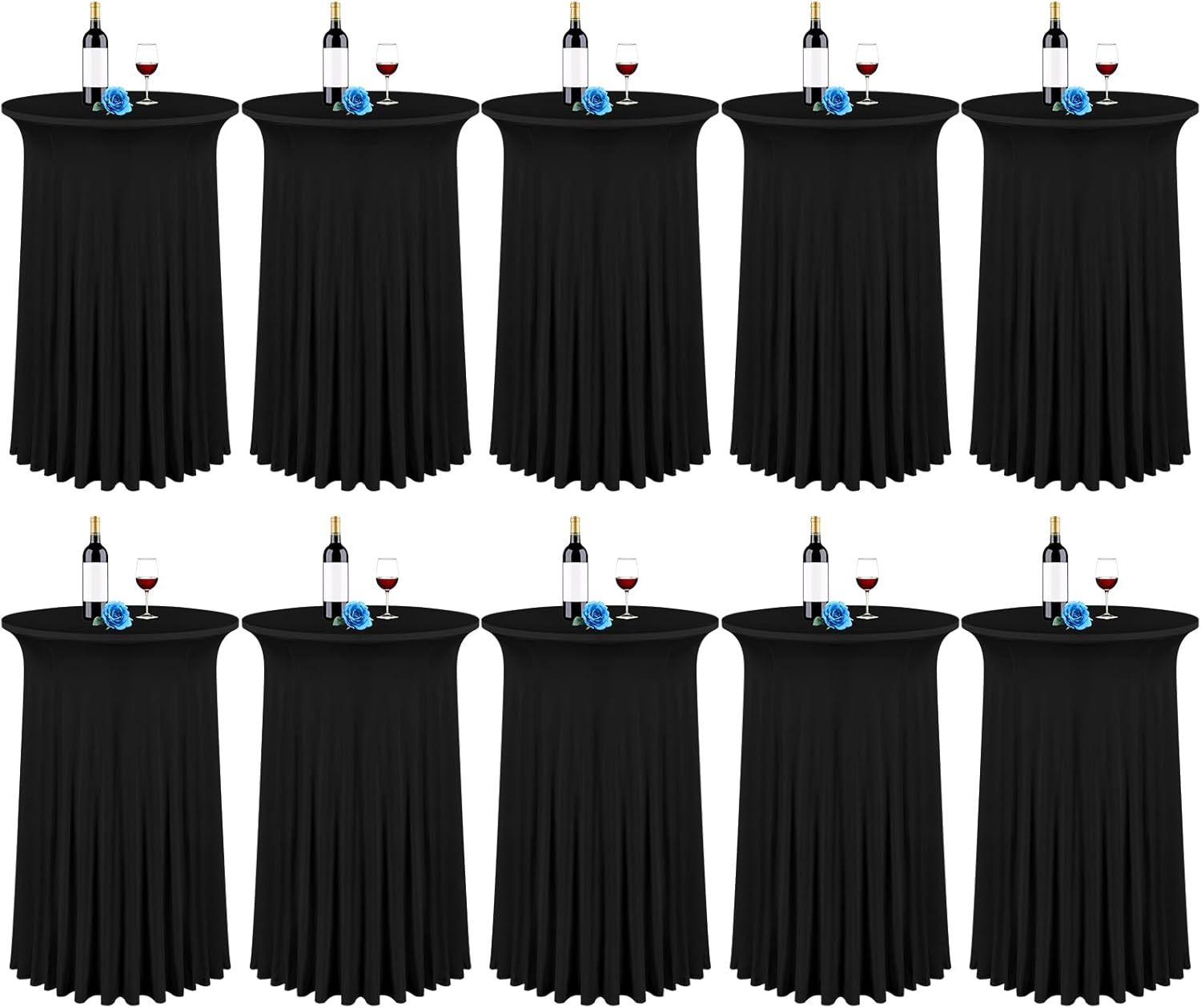Spandex Cocktail Table Skirt Set - Elegant Drapes!