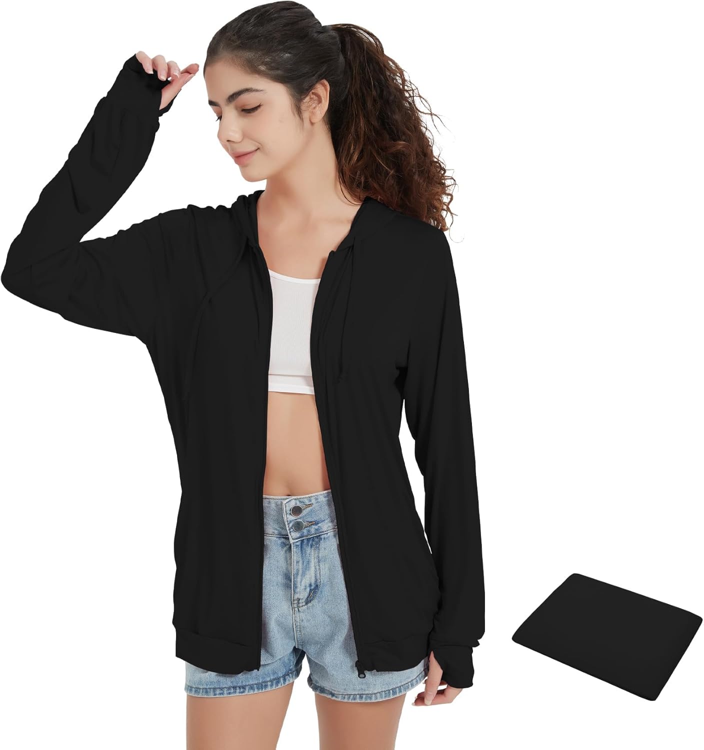 QBK Women's Lightweight Zip-Up Summer Jacket