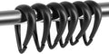 Top-spring Drop-Shaped Shower Curtain Hooks Black Plastic Rings