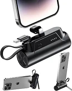 Portable Charger Power Bank 8000mAh with Built-in Cables