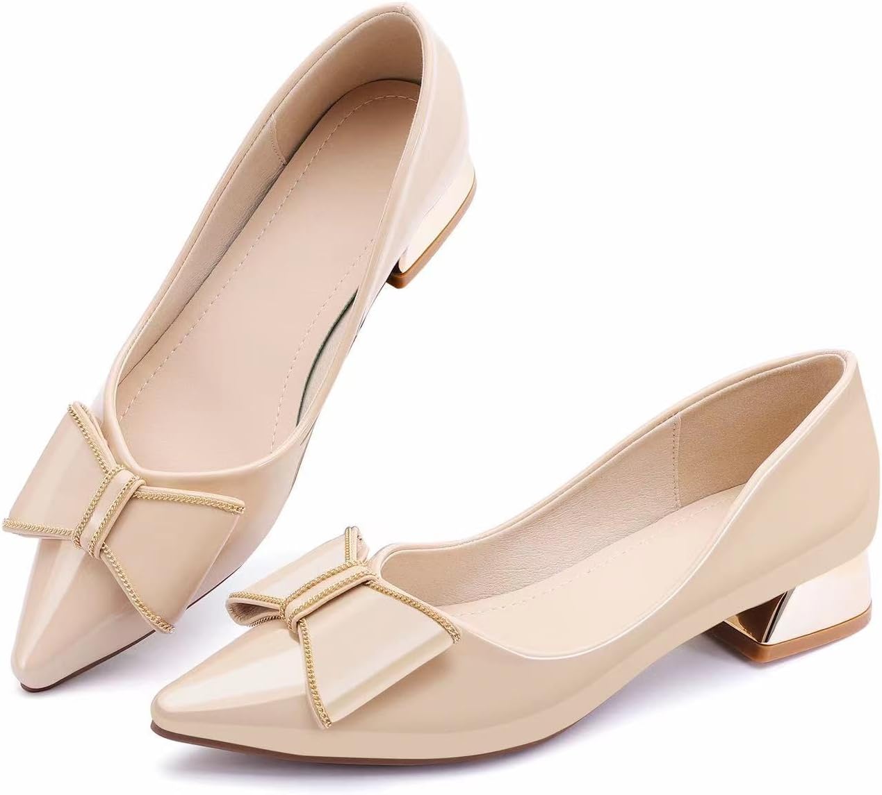 Women's Chunky Closed Toe Low Block Heels for Work and Parties
