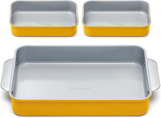 Caraway Nonstick Rectangle Baking Pan Set for Perfect Baking