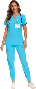 COZYFIT Scrubs for Women Set - Stretch V-Neck Top (Style 5NDH)