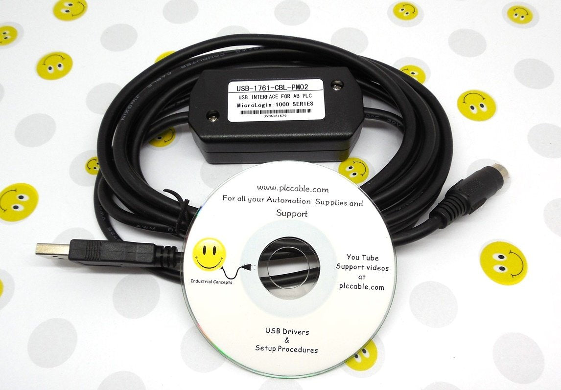 PLC Cables Inc Aftermarket USB 1761-CBL-PM02 for MicroLogix PLC