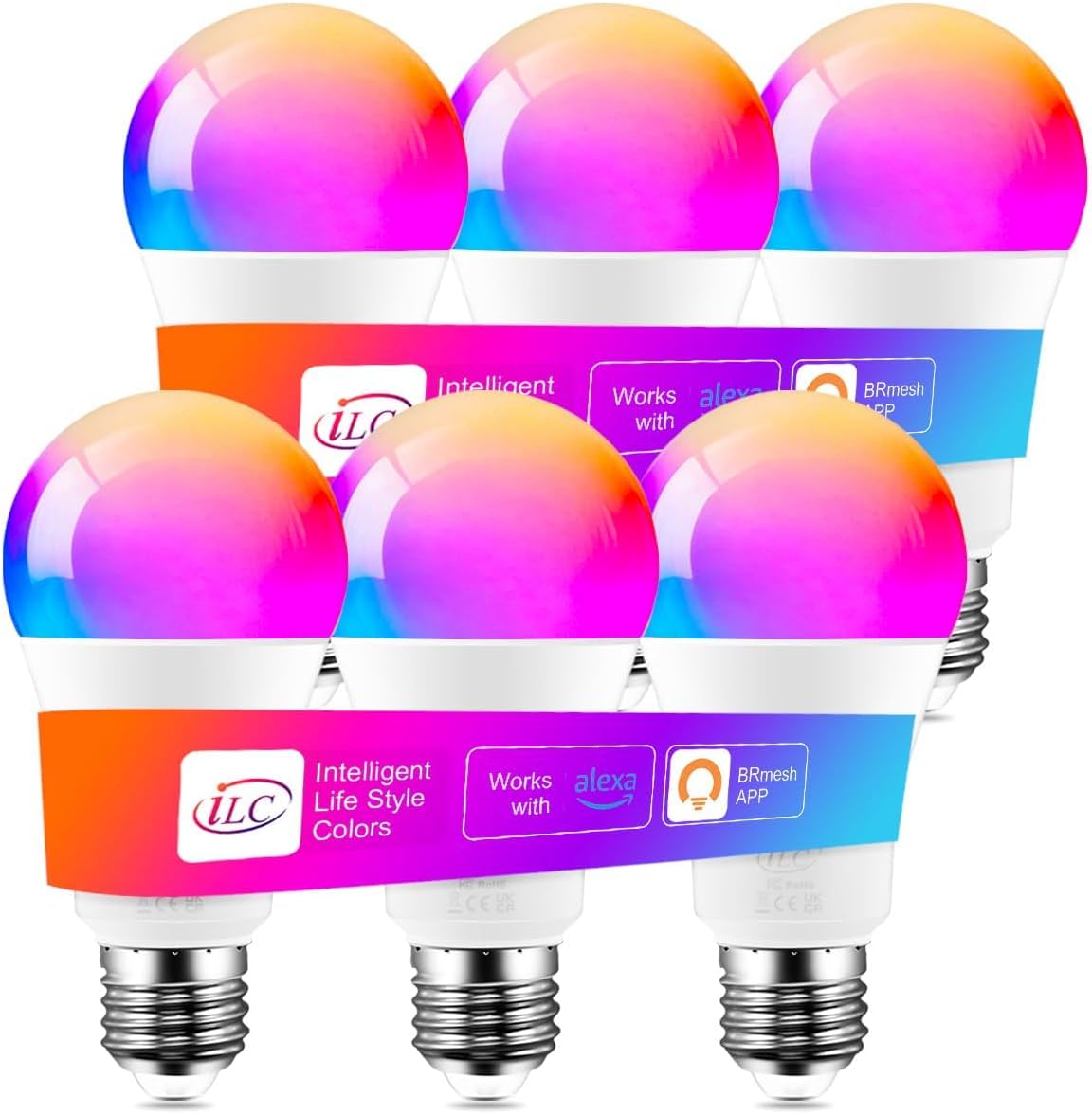 ILC Smart Light Bulbs with Voice Control and Color Changing Features