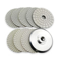 4 in Diamond Polishing Pads Wet Set of 8 with Aluminum Backer