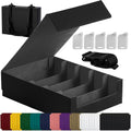 Magnetic Leather Trading Card Storage Box - Large 5-Row Deck Case