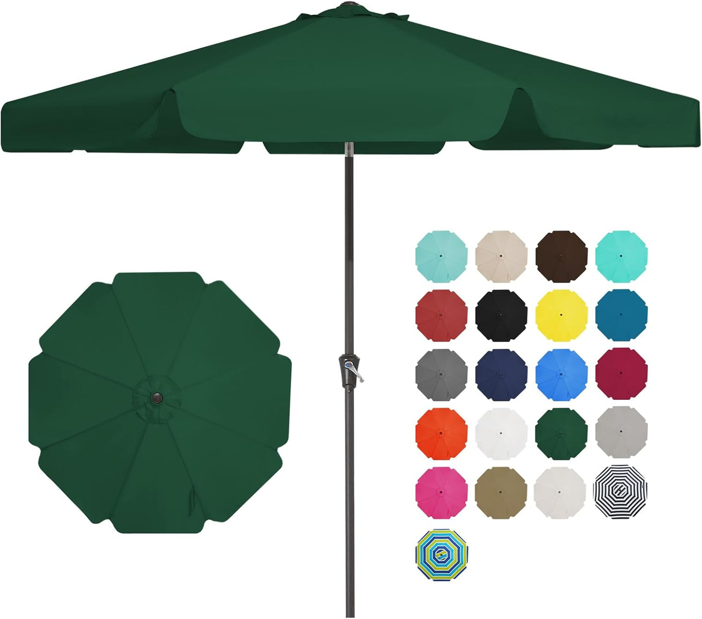 JEAREY 9ft Patio Umbrella with Push Button Tilt and Crank