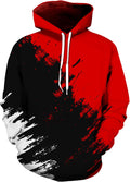 Graphic Hoodies for Men Black Red Anime Pullover - Novelty Xmas Gift