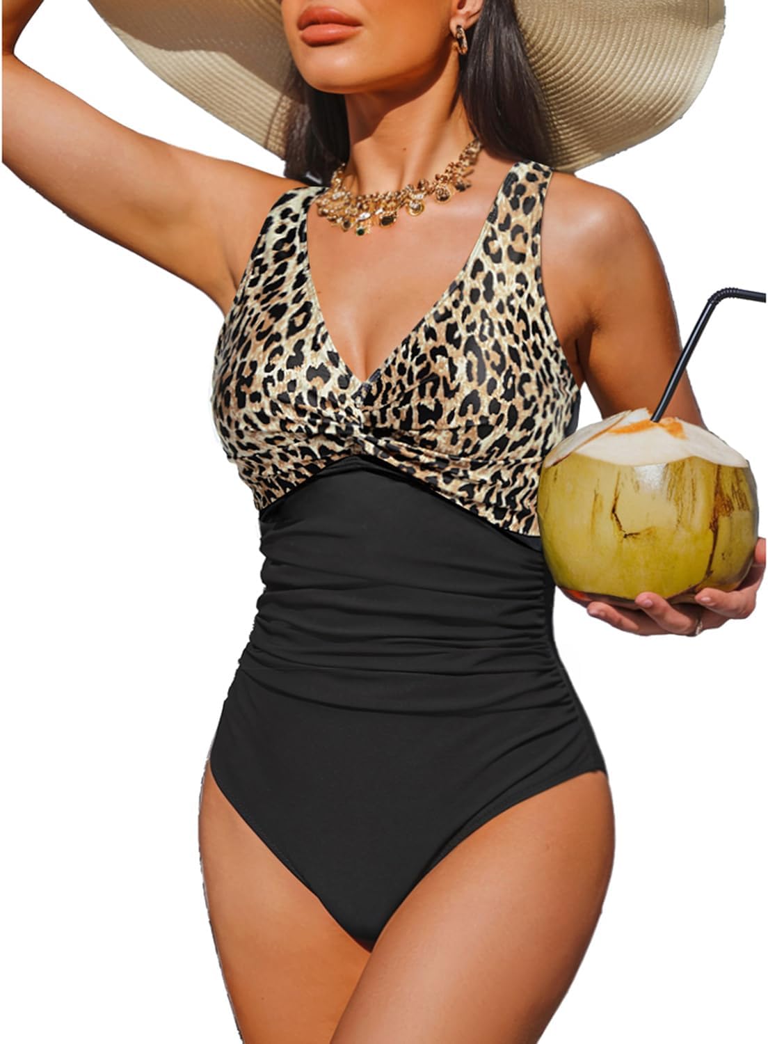 Holipick Women Tummy Control One Piece Swimsuit for Elegance