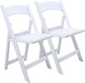 White Resin Folding Chair with Cushion & Backrest - Durable 700LB