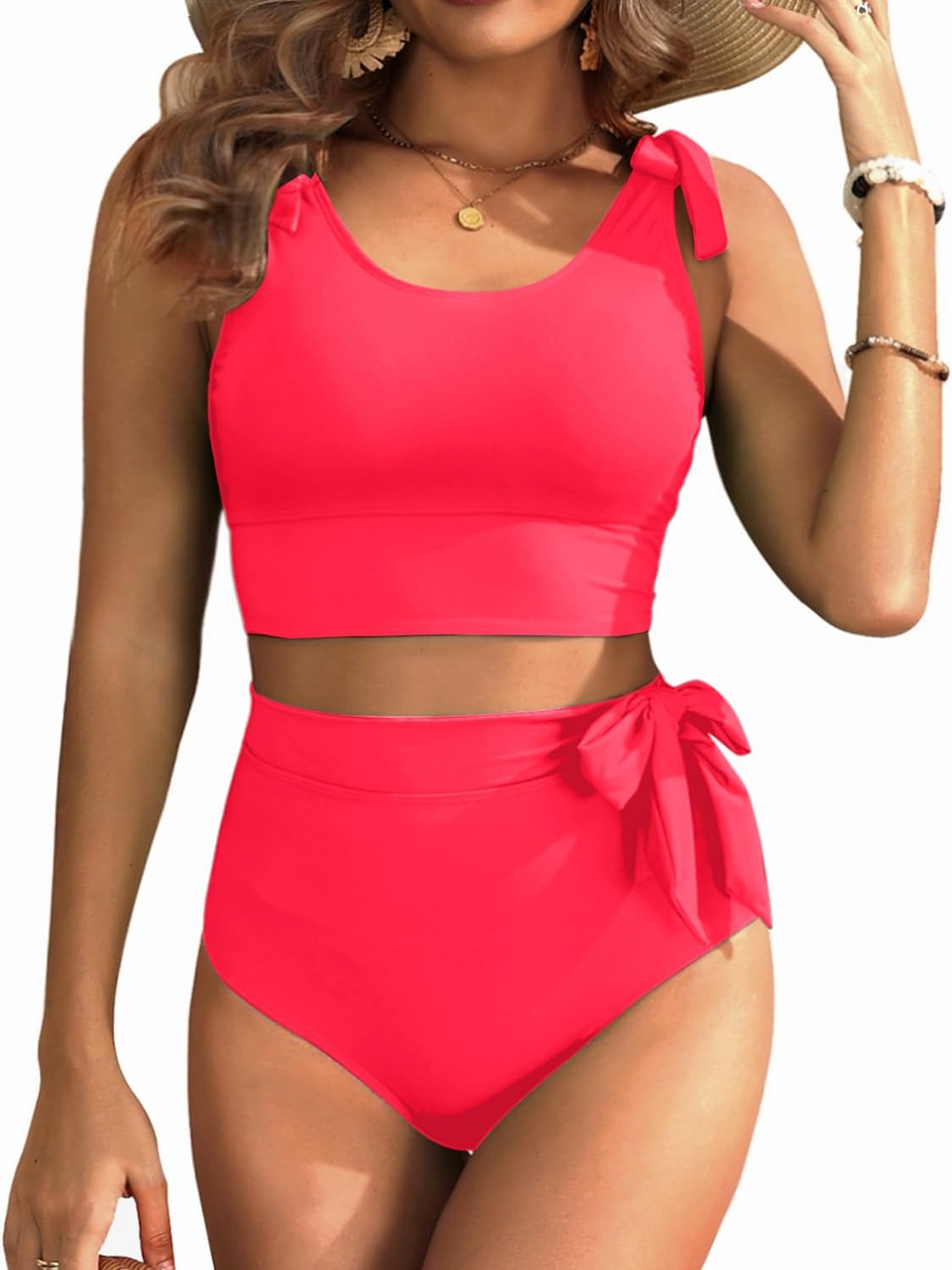Two Piece High Waisted Swimsuits for Women with Tummy Control