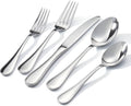 KINGSTONE 20 Piece Teardrop Silverware Set for 4 - Modern Mirror