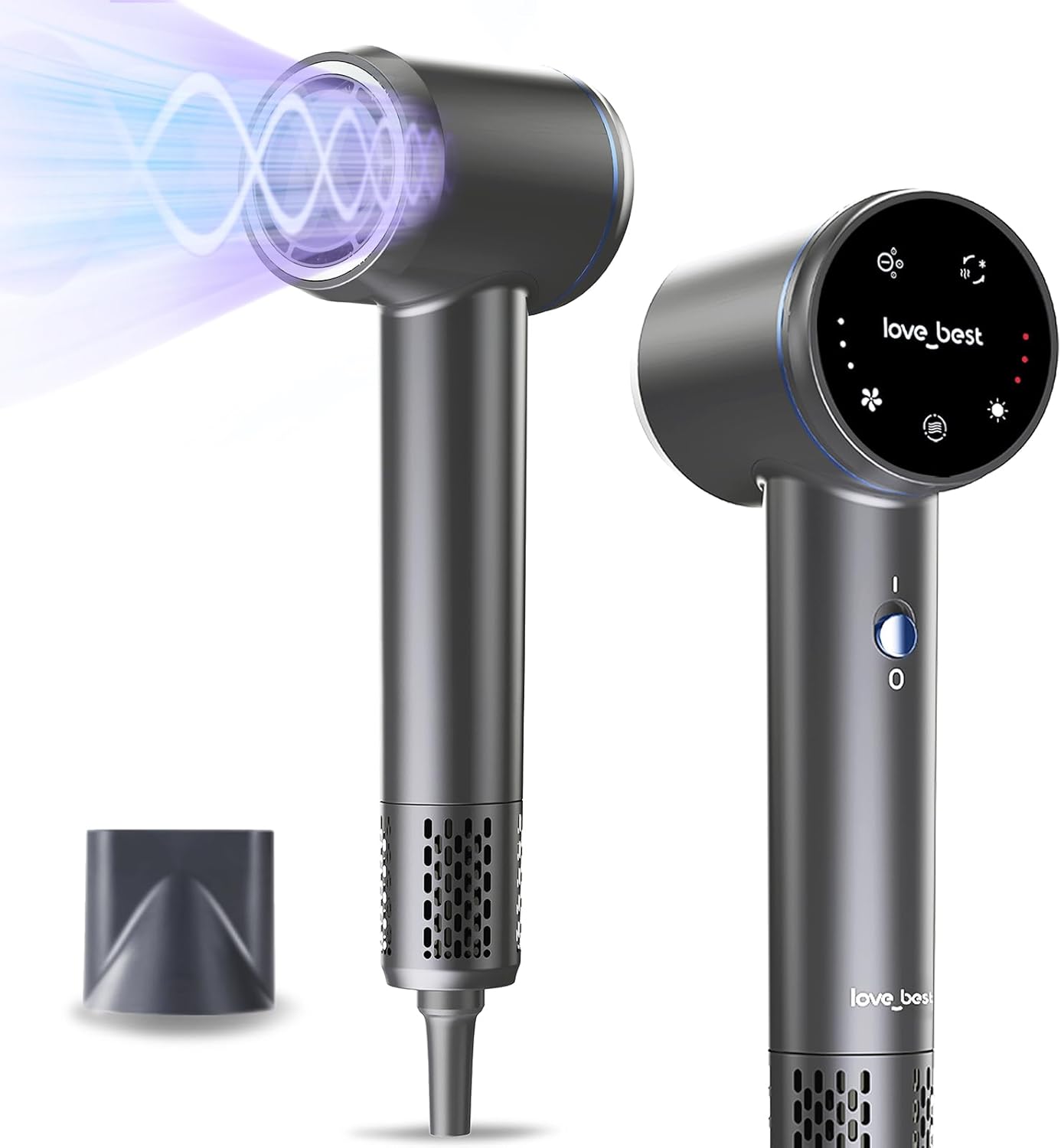Pro Low Noise Hair Dryer: Lightweight with Magnetic Nozzle