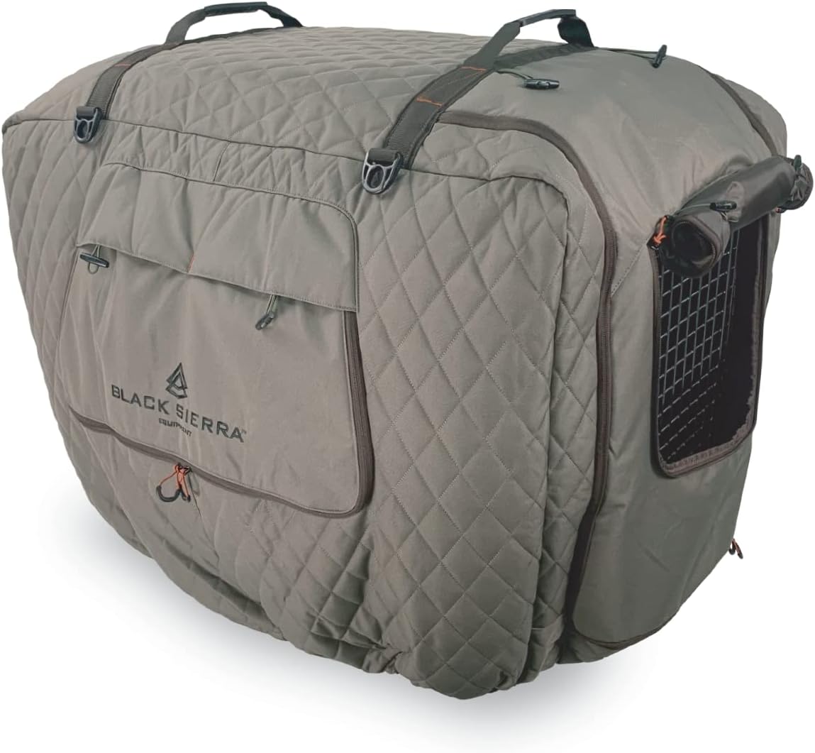 Black Sierra Insulated Extra Large Dog Kennel Cover for Travel