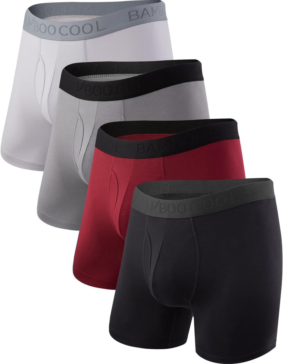 Bamboo Cool Men's Underwear Boxer Briefs with 3D Pouch Comfort