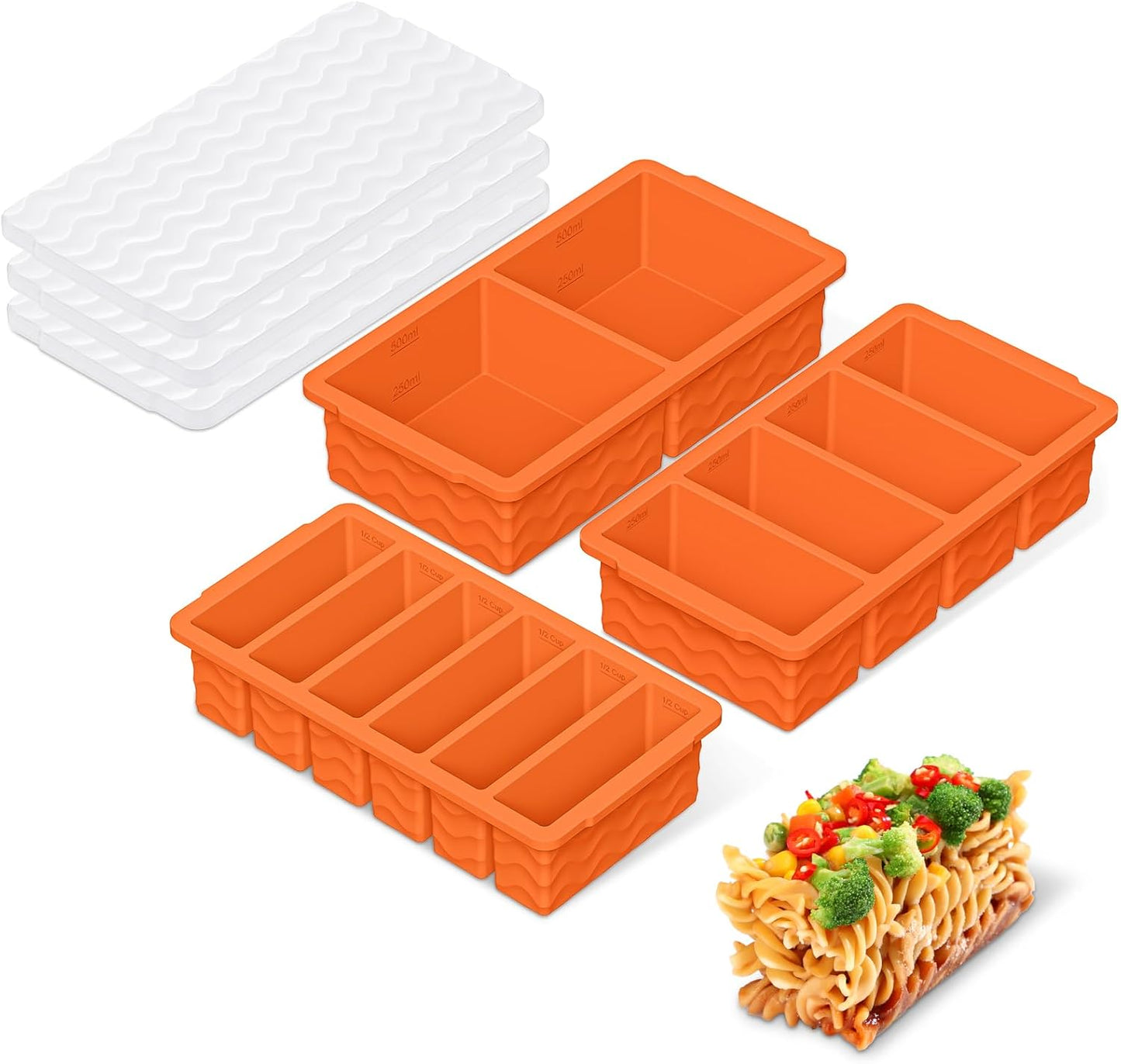 Doasuwish Silicone Freezer Trays for Meal Prep and Storage