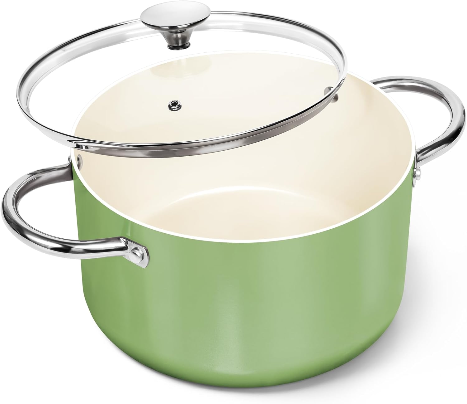 MICHELANGELO 6 Quart Stock Pot with Lid for Healthy Cooking