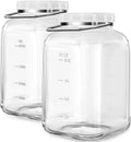 1.5 Gallon Glass Jar 2 Pack with Airtight Lid and Handle - Large