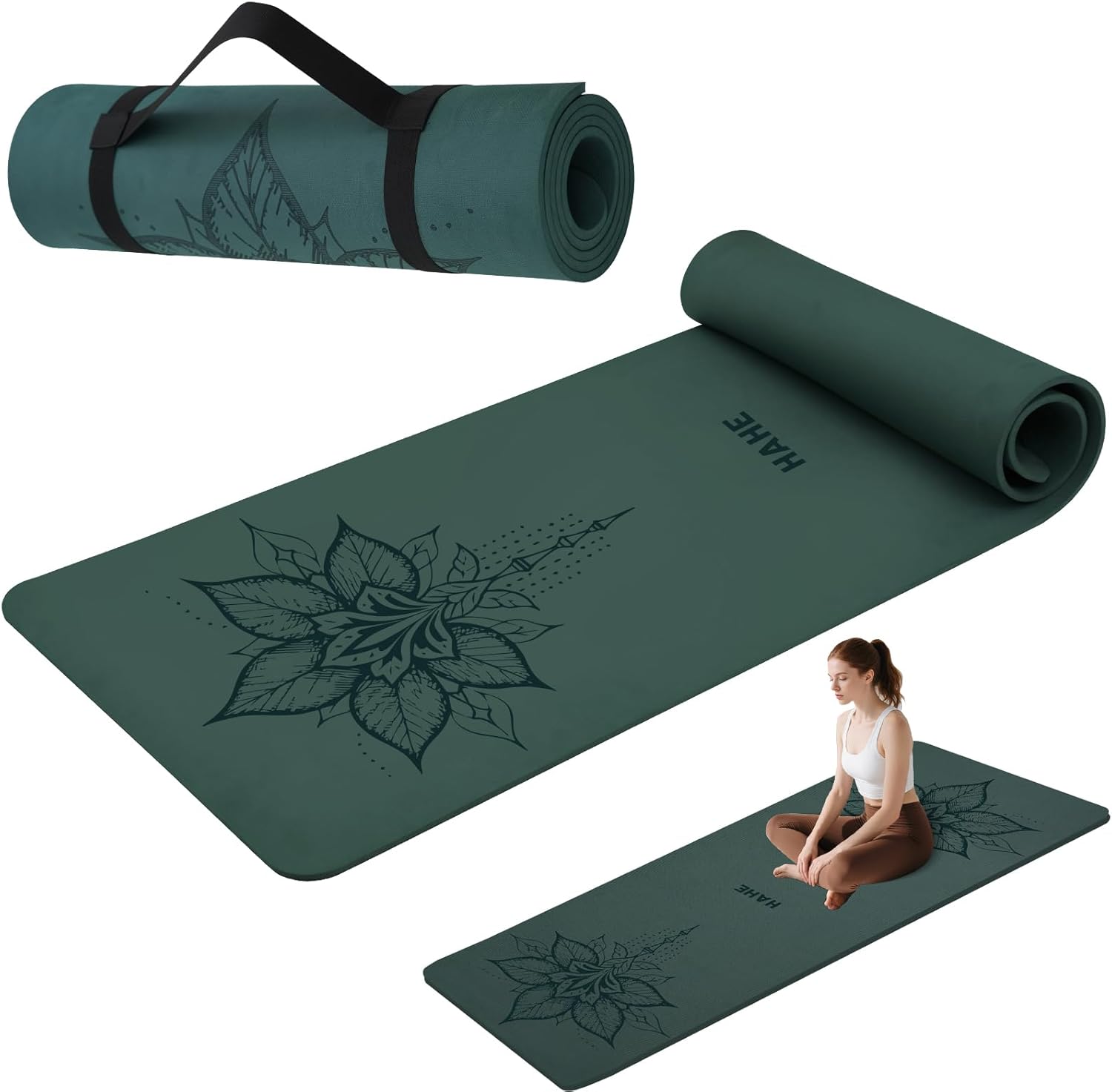 HAHE Yoga Mat Thick Eco-Friendly Non Slip for Comfort & Cushioning