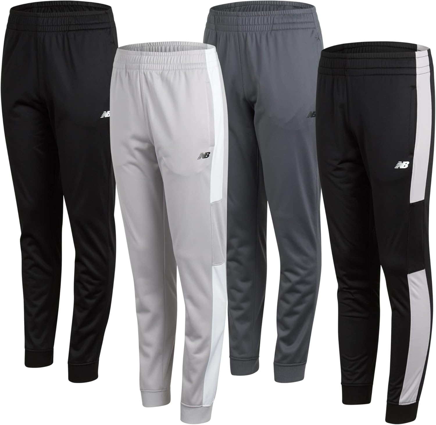 New Balance Boys Sweatpants 4 Pack Joggers for Active Kids