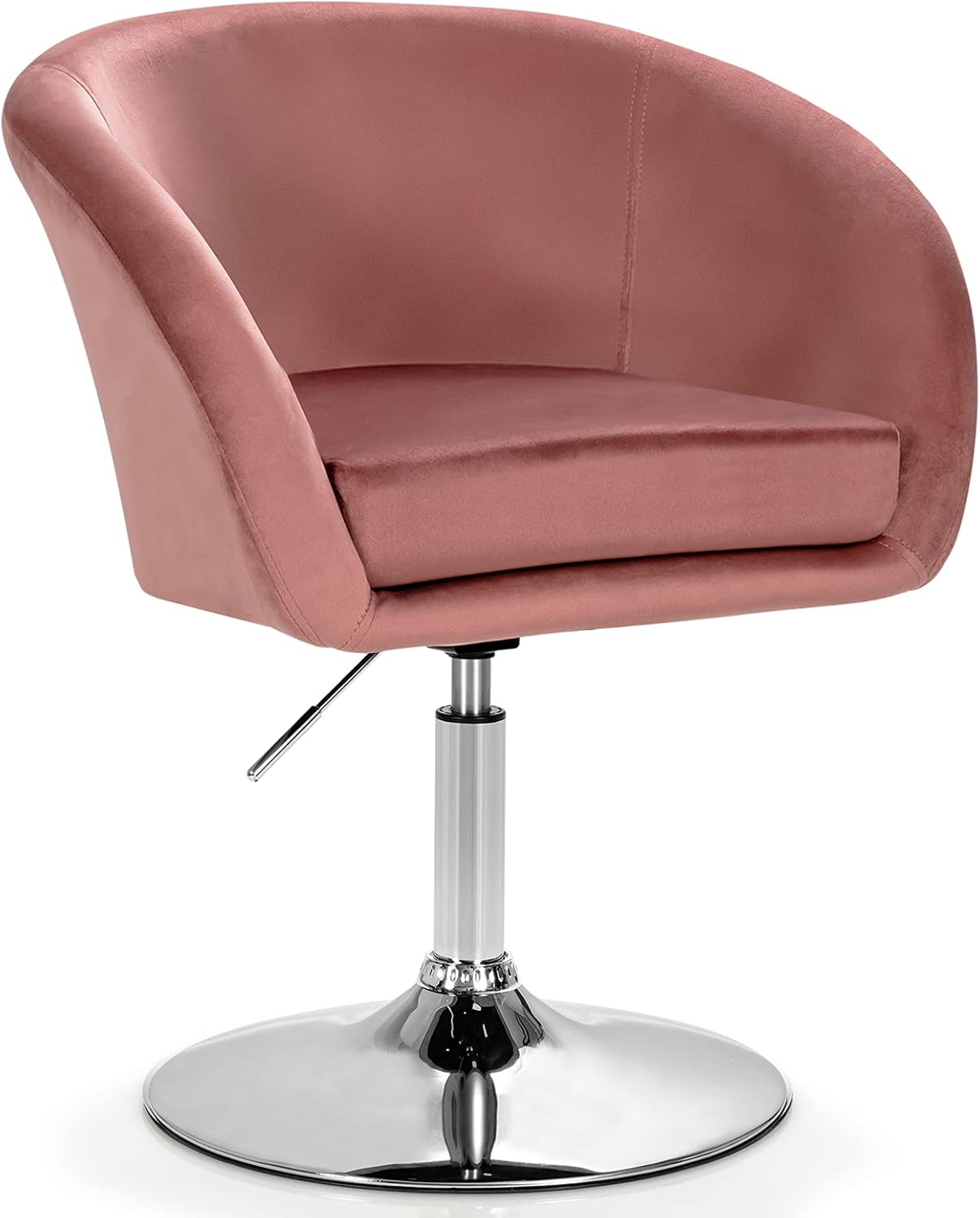 Height Adjustable Velvet Vanity Chair in Pink