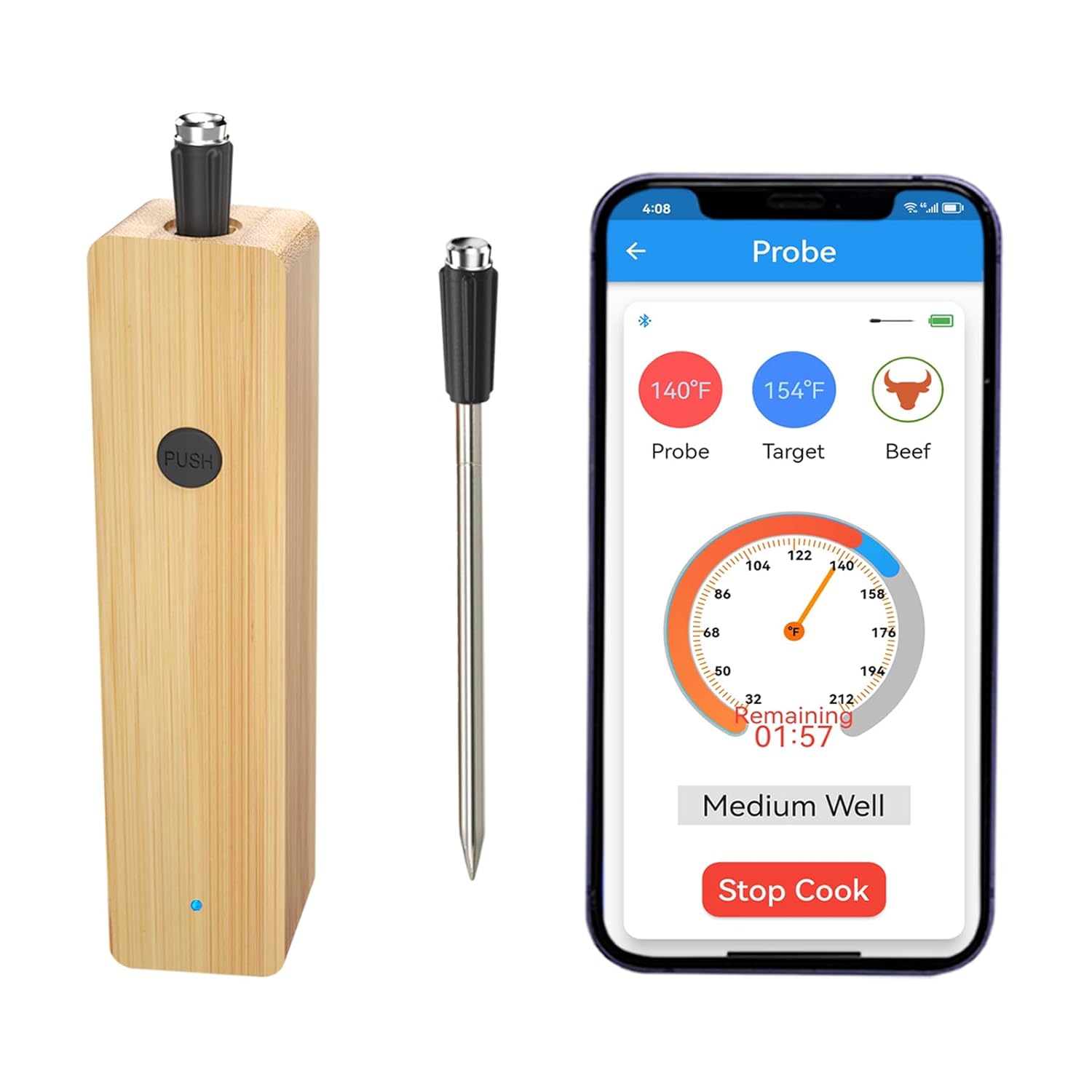 Wireless Smart Meat Thermometer - Perfect Grilling Companion