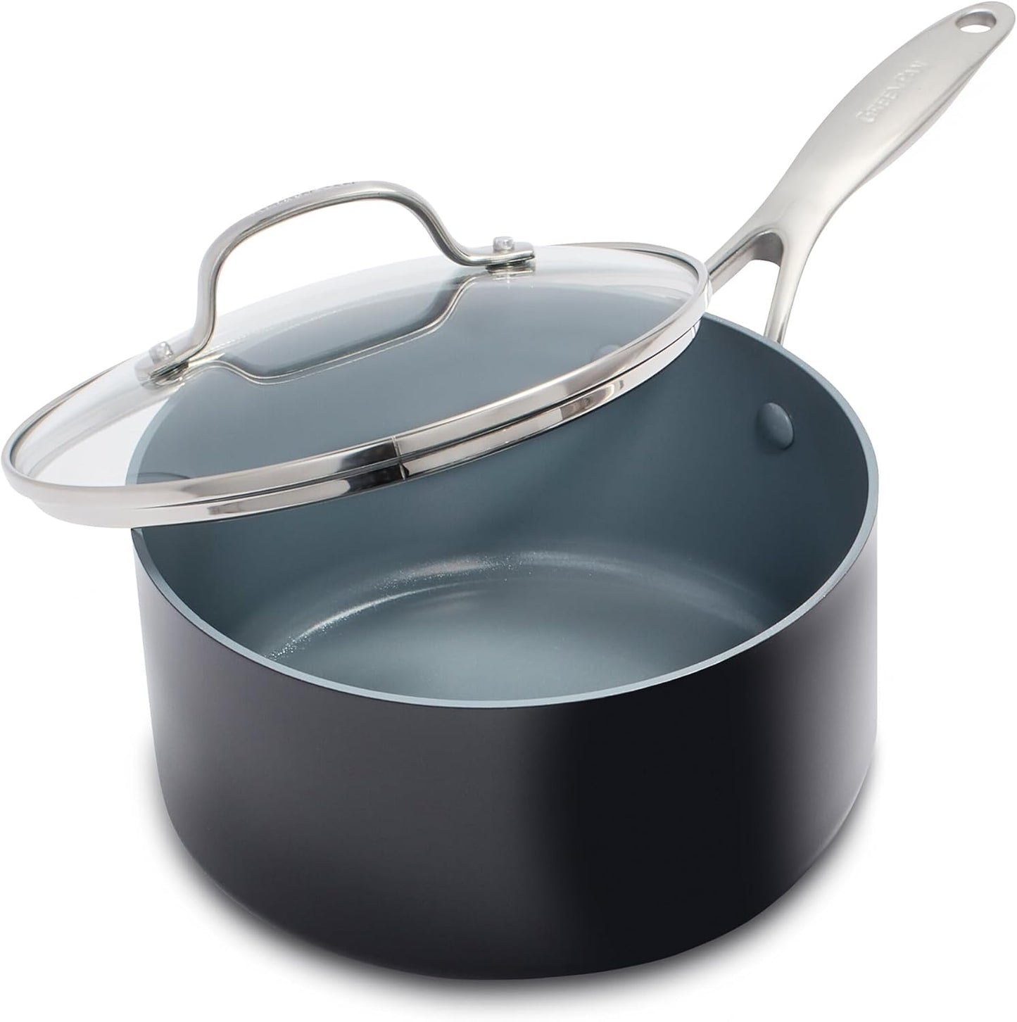 GreenPan Valencia Pro 2QT Saucepan Pot with Lid for Healthy Cooking