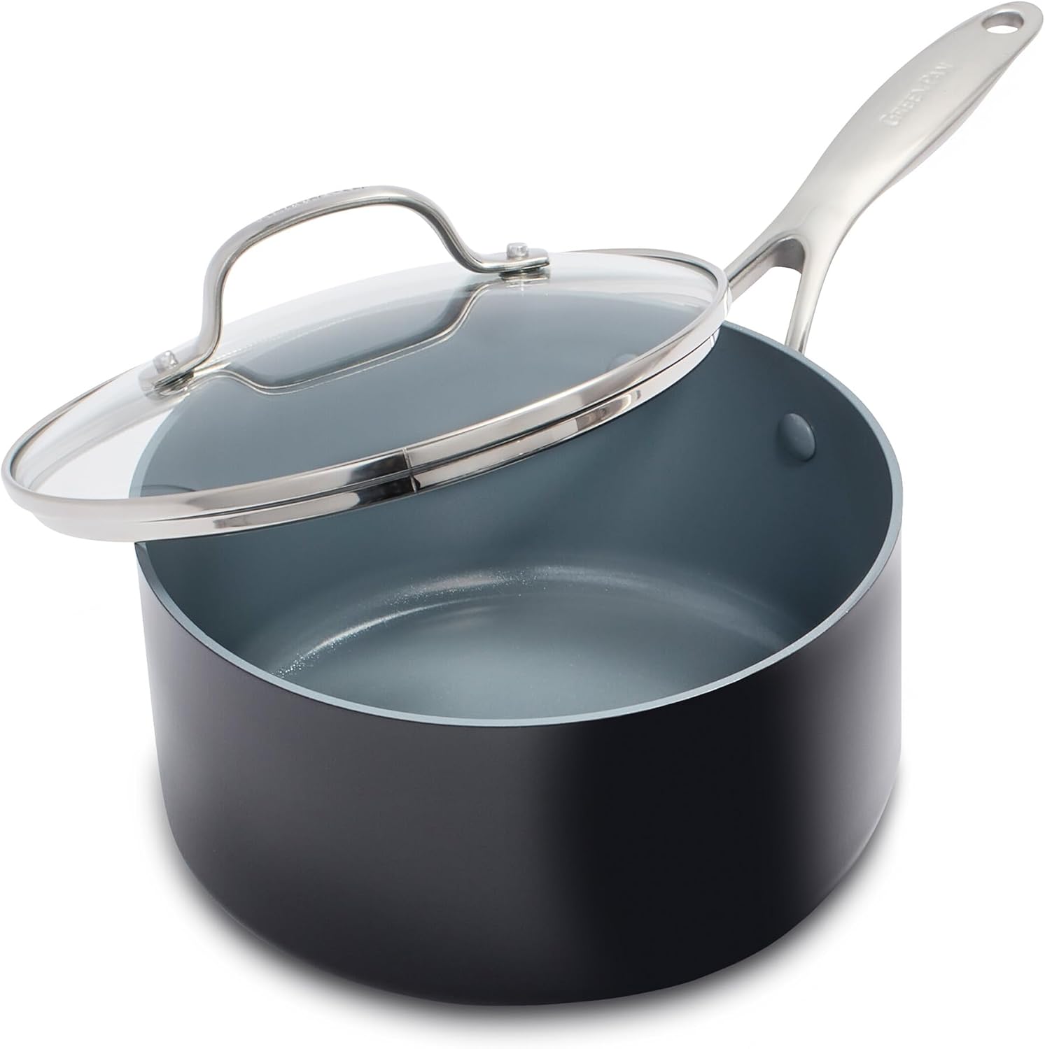 GreenPan Valencia Pro 2QT Saucepan Pot with Lid for Healthy Cooking