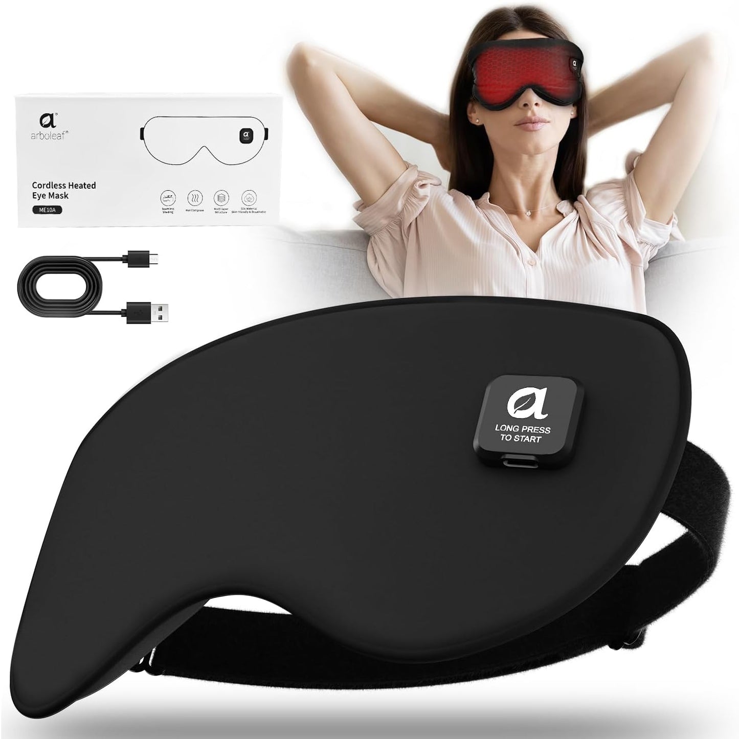 Heated Eye Mask for Dry Eyes - Cordless Rechargeable Comfort