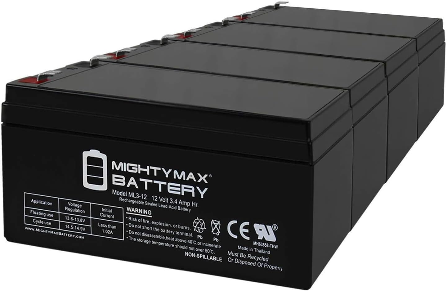 Mighty Max Battery ML3-12 - Reliable 12V 3AH SLA Battery Pack