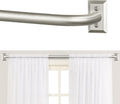 Nickel Wrap Around Curtain Rods 72 to 144 in - Heavy Duty Blackout