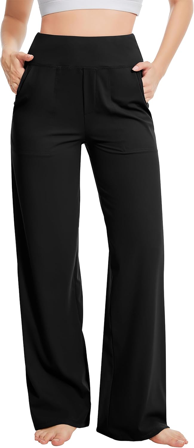 Talovee Wide Leg Yoga Pants with Pockets