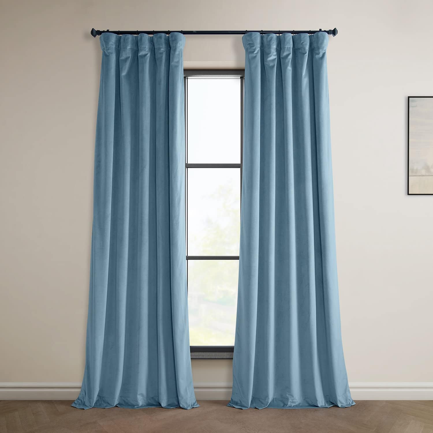 Heritage Plush Velvet Room Darkening Curtains 84 Inches Long