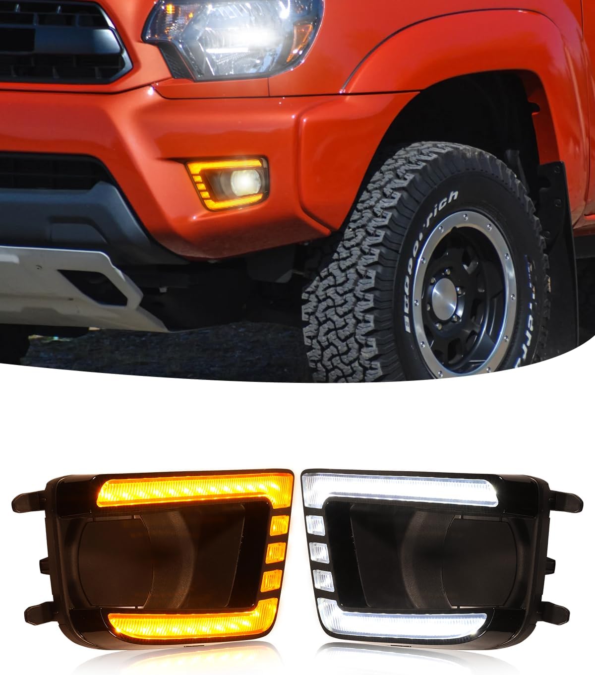 LED Fog Lights Bezel Assemblies for 2012-2015 Toyota Tacoma