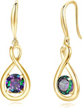 FANCIME Dangle Drop Infinity Birthstone Earrings - Dainty June Gem