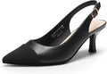 Womens Kitten Heels Slingback Pointed Toe Pumps - Elegant Low Heel